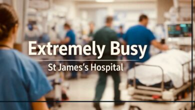 "Extremely busy” notice from St James’s Hospital